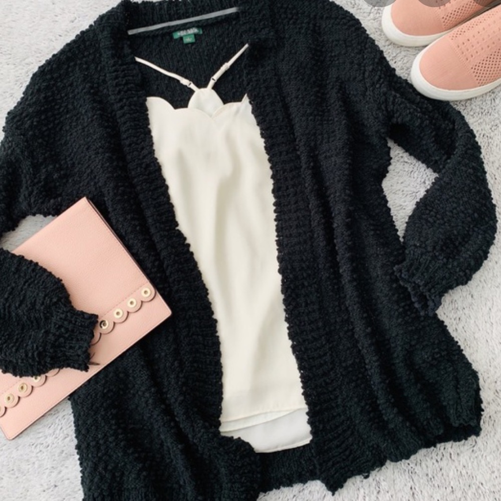 Wild Fable Black Textured Cardigan